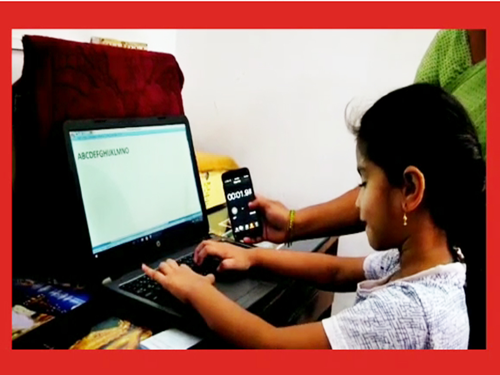 FASTEST TIME TO TYPING ALPHABETS IN SHORTEST TIME IN THE YOUNGEST AGE