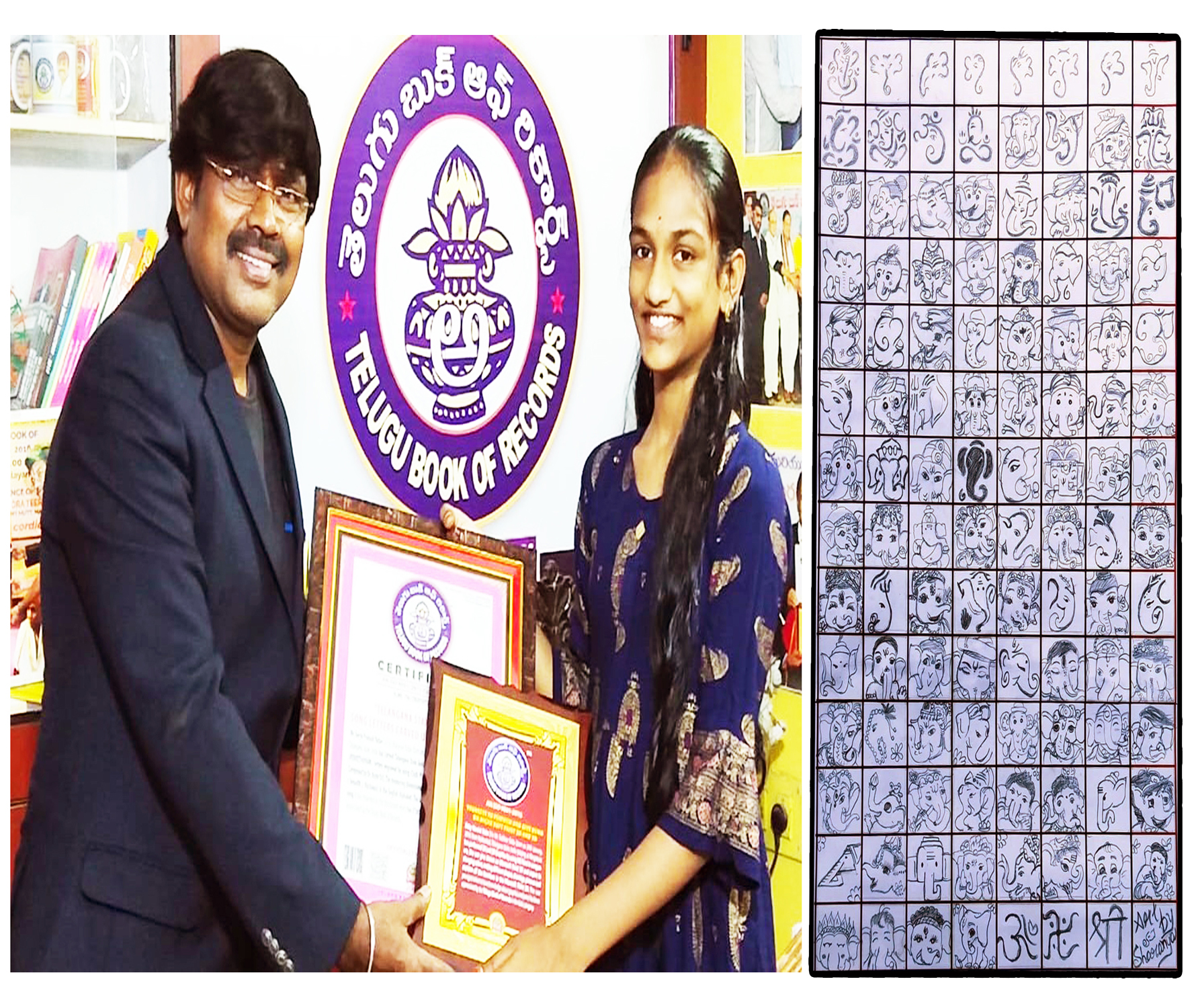 108 SMALL CARTOON LORD GANESH PENCIL DRAWINGS BY SCHOOL STUDENT