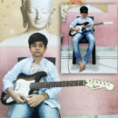 MOST SONGS CONTINUOUSLY PLAYED ON GUITAR WITH BLIND FOLDED