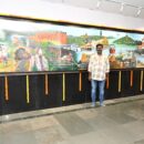 AN ACRYLIC PAINTING CELEBRATING THE HERITAGE OF ANDHRA PRADESH, ODISHA, AND CHHATTISGARH — AN ARTISTIC PORTRAYAL OF “THREE STATES, THREE CULTURES IN ONE DIVISION.